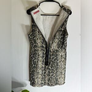Women's Snake Skin Denim Sleeveless Dress Western Coastal Cowgirl Festival Boho